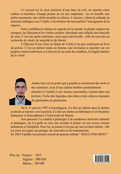 Quatrième de couverture de « l'Odyssée d'une âme en quête de vérité »
