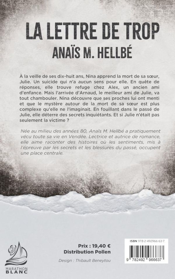 Quatrième de couverture de « La lettre de trop »