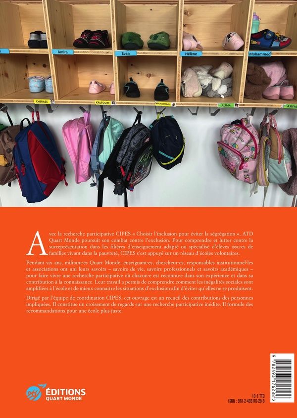 Quatrième de couverture de « Ecole et grande pauvreté : Lutter contre les discriminations : croisement de regards sur une recherche participative »