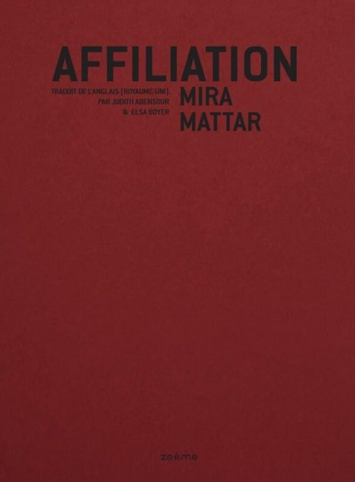 Couverture du livre « Affiliation » de Mira Mattar, librairie Les Contes Infusés à Corte