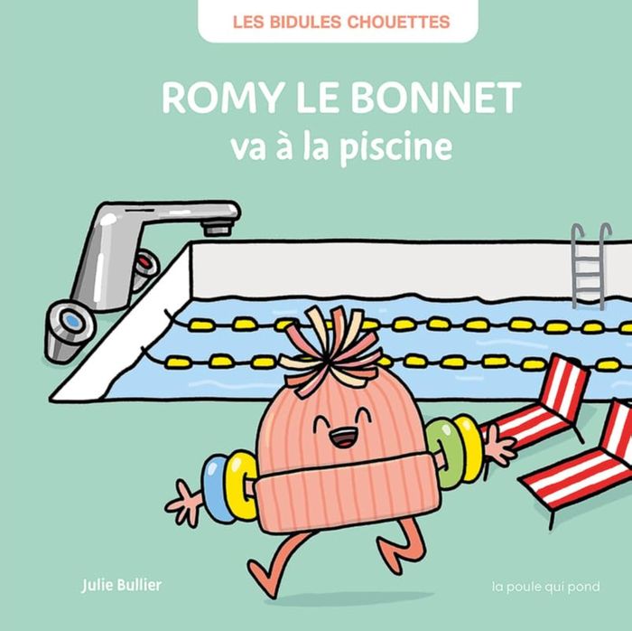 Couverture du livre « Romy le bonnet va à la piscine », librairie Les Contes Infusés à Corte