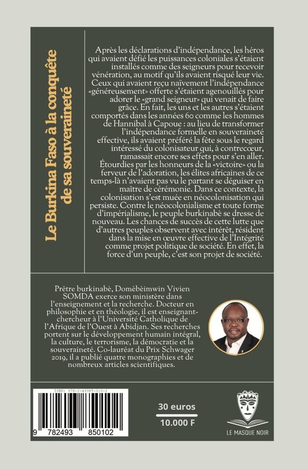Quatrième de couverture de « Le Burkina Faso à la conquête de sa souveraineté : le sens de l'intégrité »