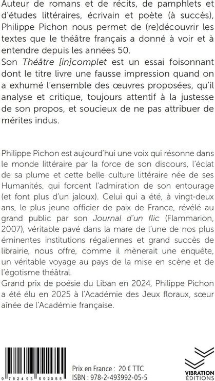 Quatrième de couverture de « Théâtre (in)complet : quand l'absurde est plus sérieux que la raison »
