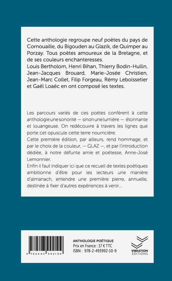 Quatrième de couverture de « Glaz : poètes d'aujourd'hui »