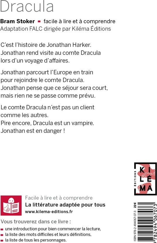 Quatrième de couverture de « Dracula : (traduction FALC) »