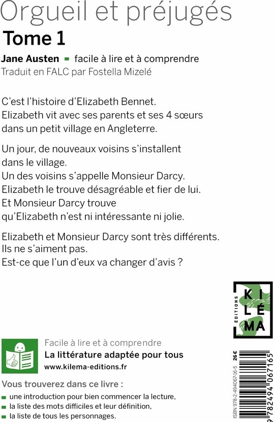 Quatrième de couverture de « Orgueil et préjugés »