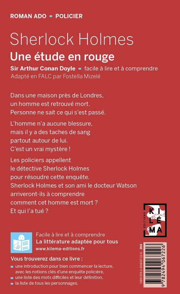 Quatrième de couverture de « Une étude en rouge »