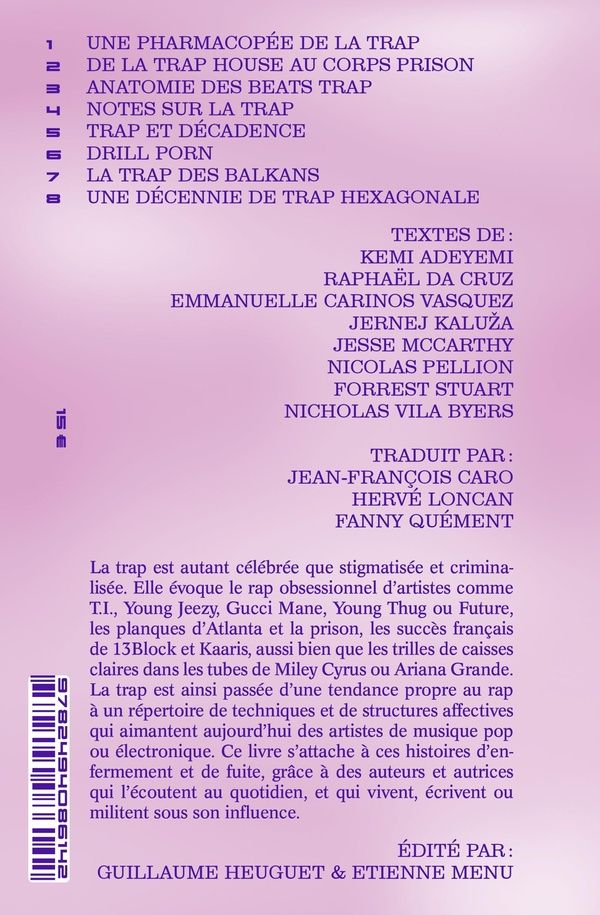 Quatrième de couverture de « Trap : Rap, drogue, argent, survie »