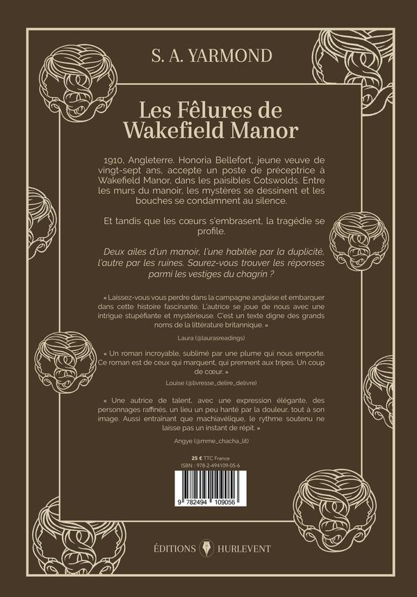 Quatrième de couverture de « LES FELURES DE WAKEFIELD MANOR »