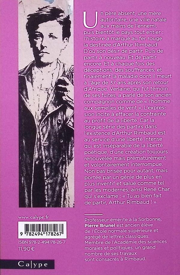Quatrième de couverture de « Arthur Rimbaud : partir »