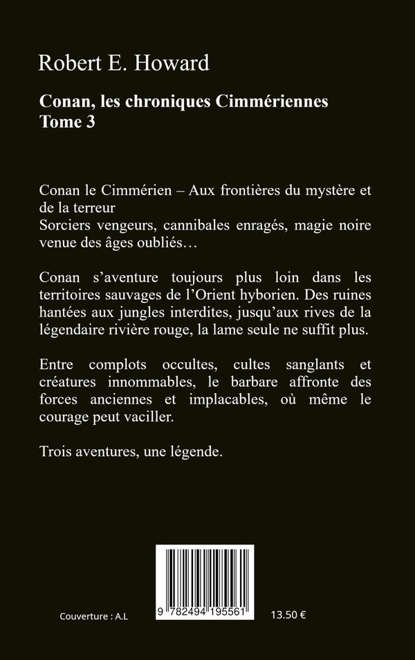Quatrième de couverture de « Conan le Barbare »