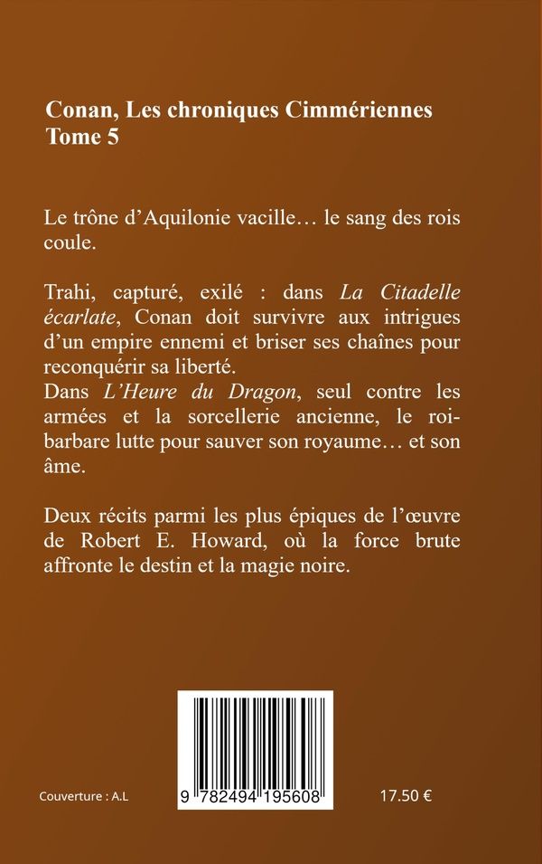 Quatrième de couverture de « Conan le Barbare »