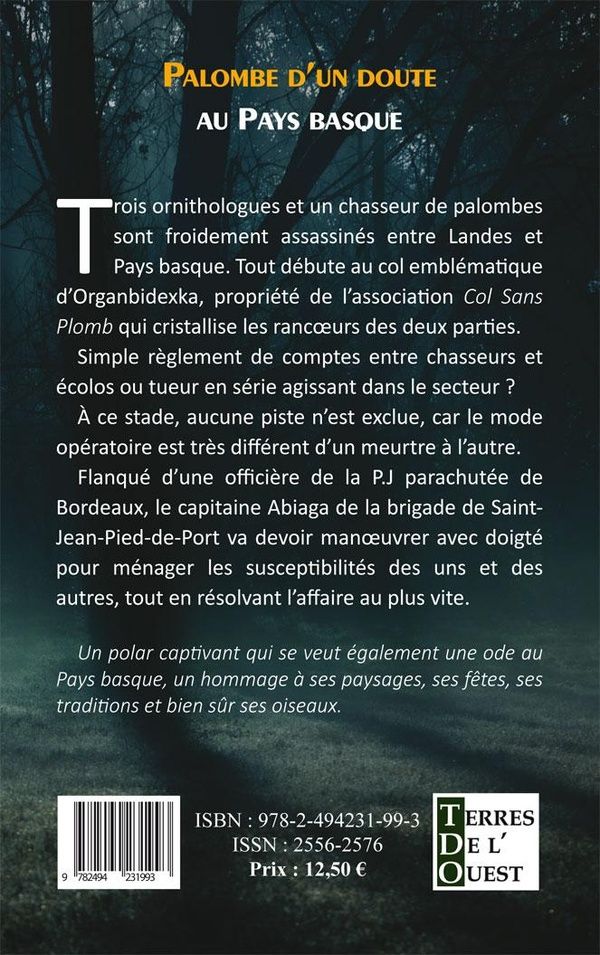 Quatrième de couverture de « Palombe d'un doute au Pays basque : roman »