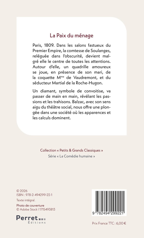 Quatrième de couverture de « La paix du ménage »