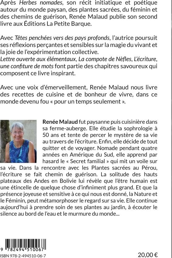 Quatrième de couverture de « Têtes penchées vers des pays profonds »