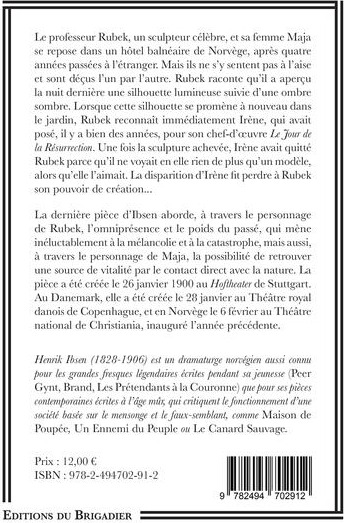 Quatrième de couverture de « QUAND NOUS NOUS REVEILLERONS D'ENTRE LES MORTS »