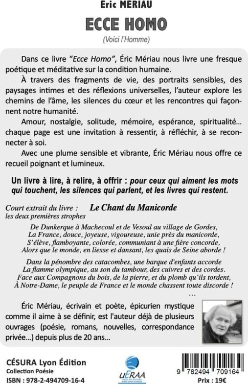 Quatrième de couverture de « Ecce Homo : (Vive l'Homme) »