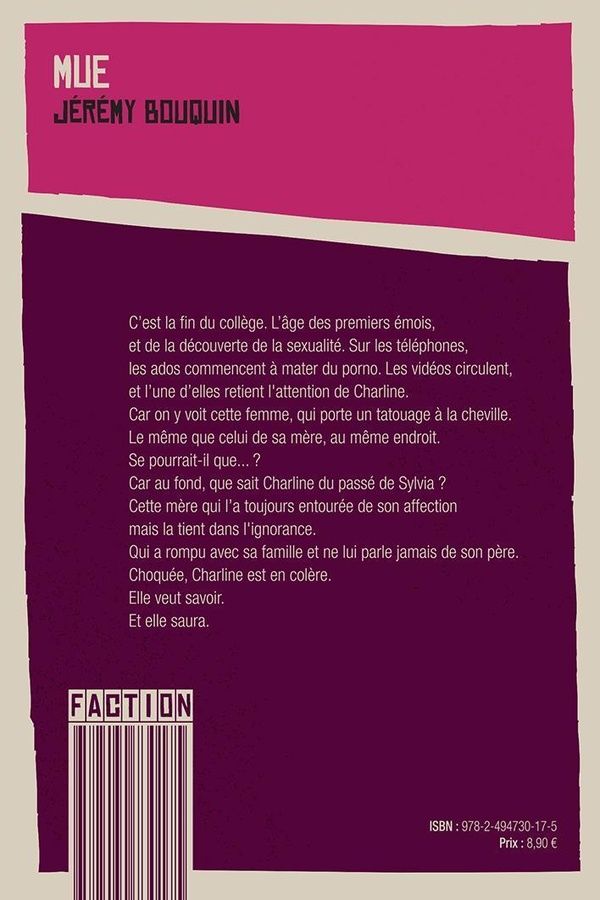 Quatrième de couverture de « Mue »