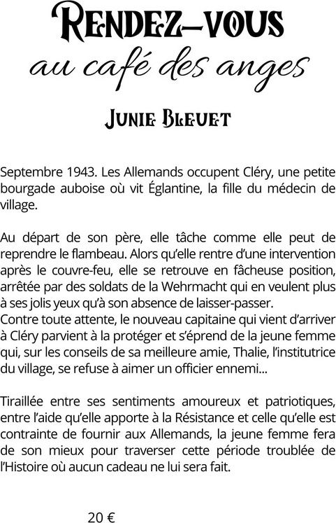Quatrième de couverture de « Rendez-vous au café des anges : roman »