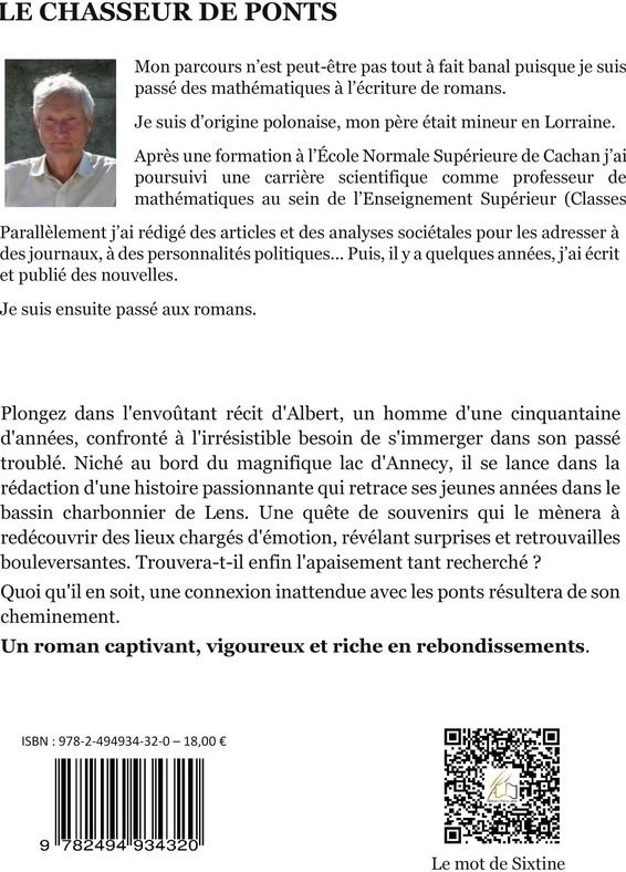 Quatrième de couverture de « LE CHASSEUR DE PONTS »