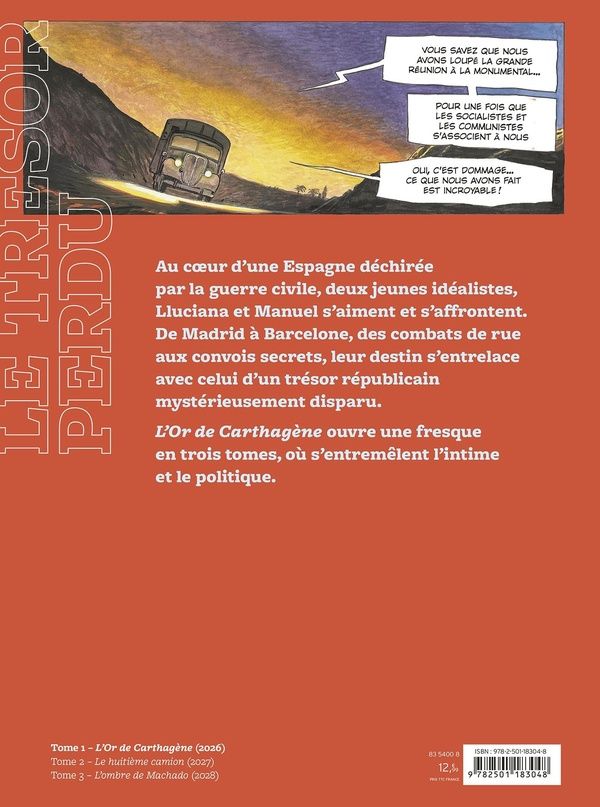 Quatrième de couverture de « Le trésor perdu de la guerre d'Espagne : L'or de Carthagène »