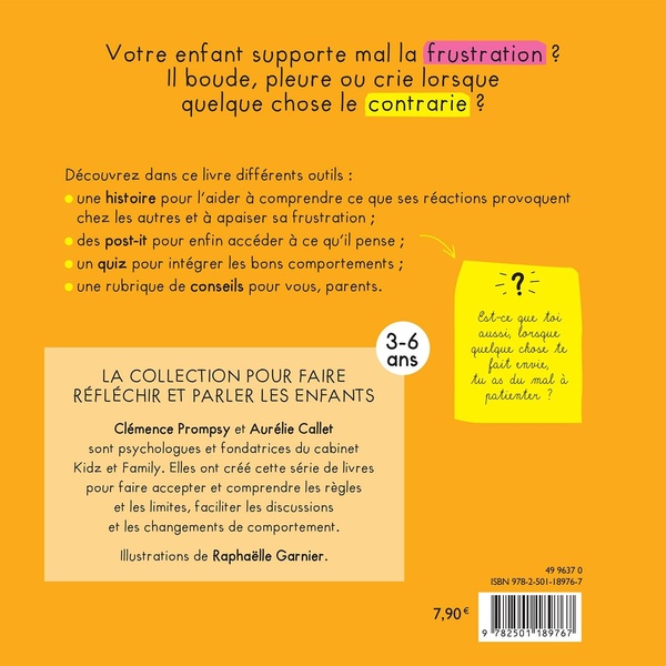 Quatrième de couverture de « Charlie apprend à gérer la frustration »