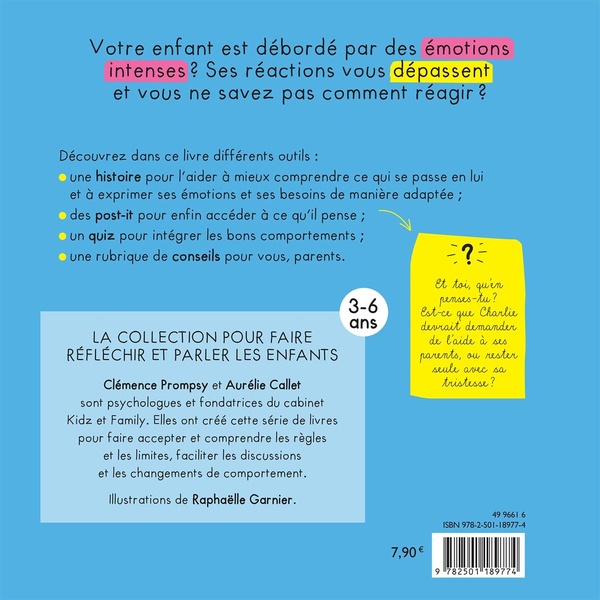 Quatrième de couverture de « Charlie est débordée par ses émotions »