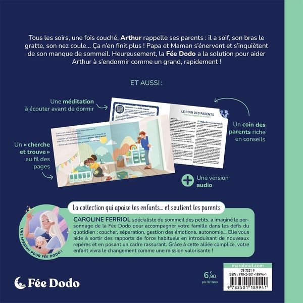Quatrième de couverture de « Arthur met du temps à s'endormir »