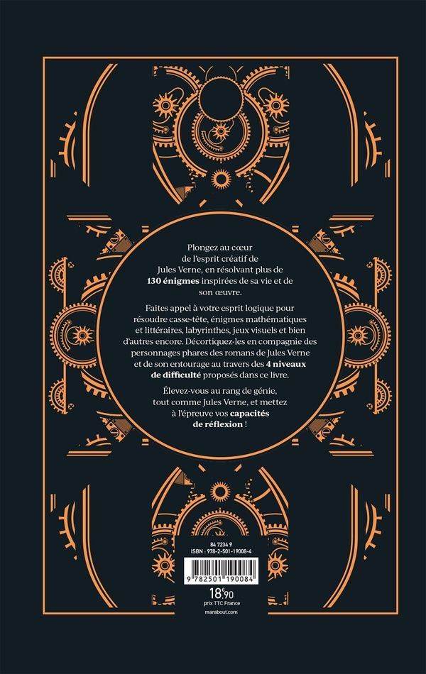 Quatrième de couverture de « Le grand livre des énigmes : Jules Verne »