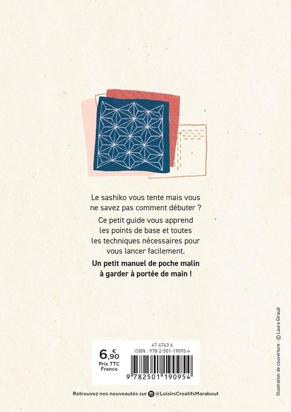 Quatrième de couverture de « Le sashiko : les techniques de base »