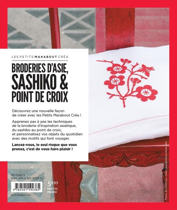 Quatrième de couverture de « Broderies d'Asie, sashiko & point de croix : 21 projets, toutes les techniques et des tutos pas à pas »