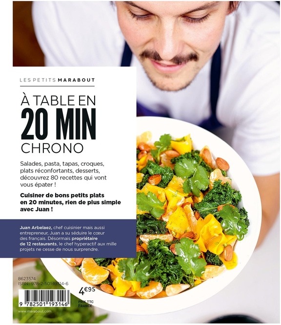 Quatrième de couverture de « À table en 20 minutes chrono : 80 recettes testées pour vous ! »