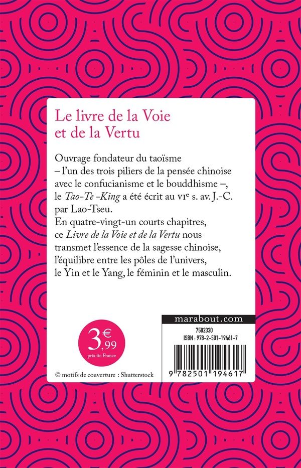 Quatrième de couverture de « Tao-Te-King »
