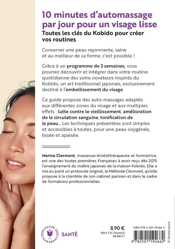 Quatrième de couverture de « 10 minutes par jour pour un visage lisse grâce au Kobido »