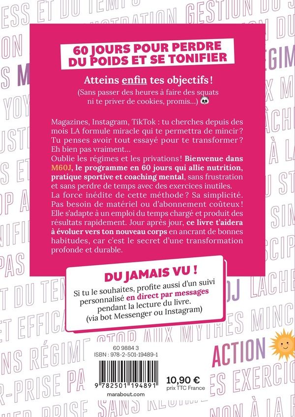 Quatrième de couverture de « Méconnaissable en 60 jours : le programme pour perdre du poids sans perdre de temps »
