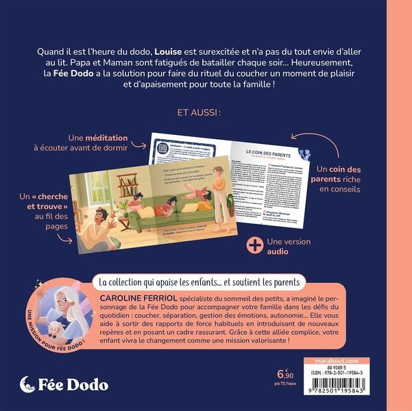 Quatrième de couverture de « Louise ne veut pas aller se coucher »