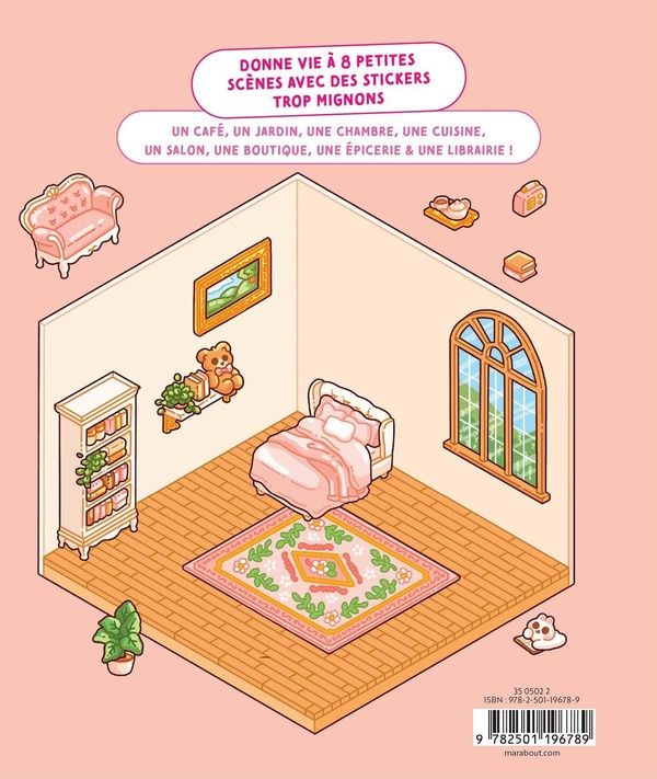 Quatrième de couverture de « MA DECO COSY - STICKERS THERAPIE - CREE TA DECO DE REVE A L'INFINI »