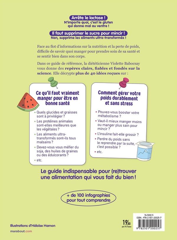 Quatrième de couverture de « LE GRAND GUIDE DE LA NUTRITION ET DE LA PERTE DE POIDS - TOUS LES REPERES POUR MIEUX MANGER DANS UN »
