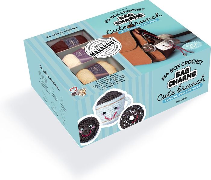 Couverture : BOX CROCHET BAGCHARMS CUTE BRUNCH - CAPPUCINO, DONUT & PETIT BISCUIT