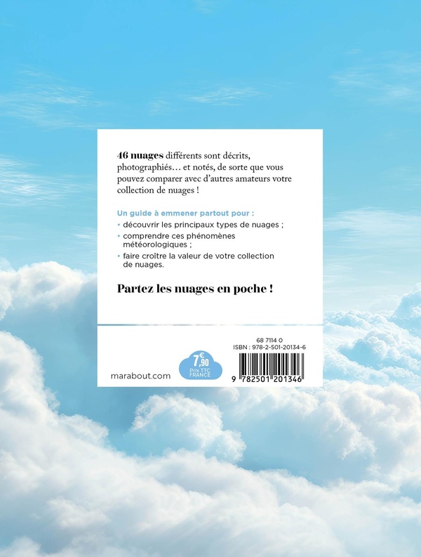 Quatrième de couverture de « Le petit guide Marabout des nuages : Les observer, les reconnaître, les collectionner »