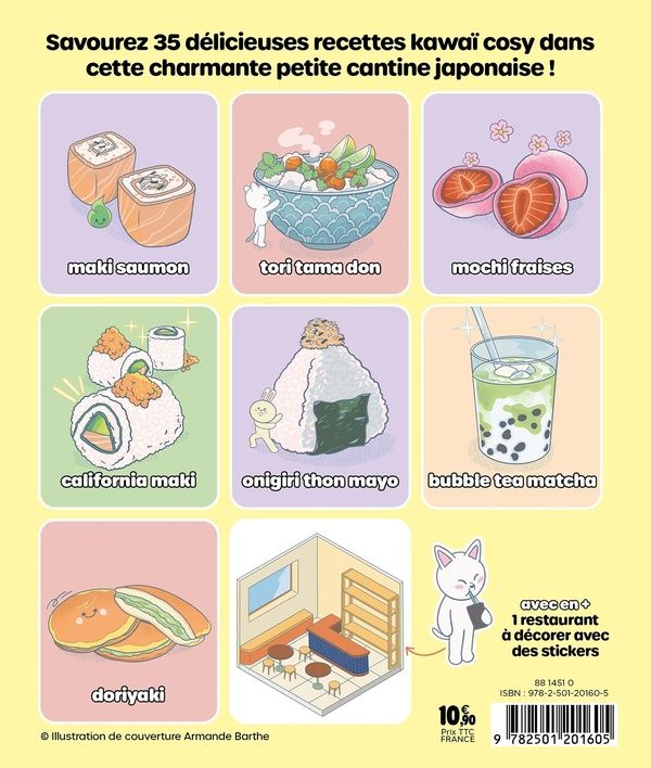 Quatrième de couverture de « MES RECETTES COSY - MA CANTINE KAWAI - EN BONUS 1 DECOR & 1 PLANCHE DE STICKERS »