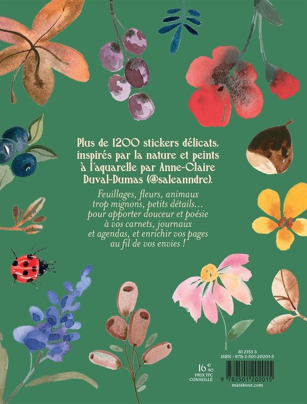Quatrième de couverture de « STICKERS FLEURS ET FORET - 1200 STICKERS »