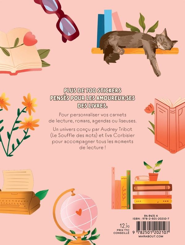 Quatrième de couverture de « CUTE 'N' COSY - BOOK LOVER - PLUS DE 700 STICKERS »