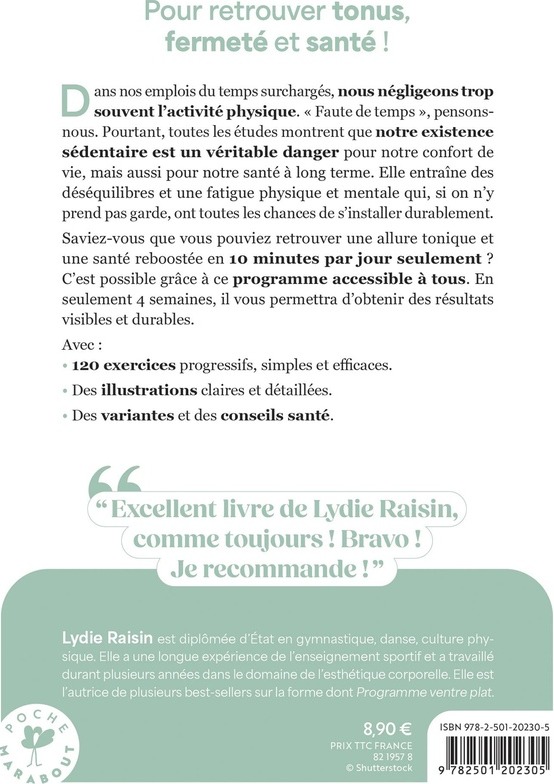 Quatrième de couverture de « Bougez 10 minutes par jour : Pour retrouvez tonus, fermeté et santé »
