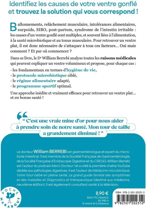 Quatrième de couverture de « Mission ventre plat : La méthode microbiotique nutritionnelle et sportive »