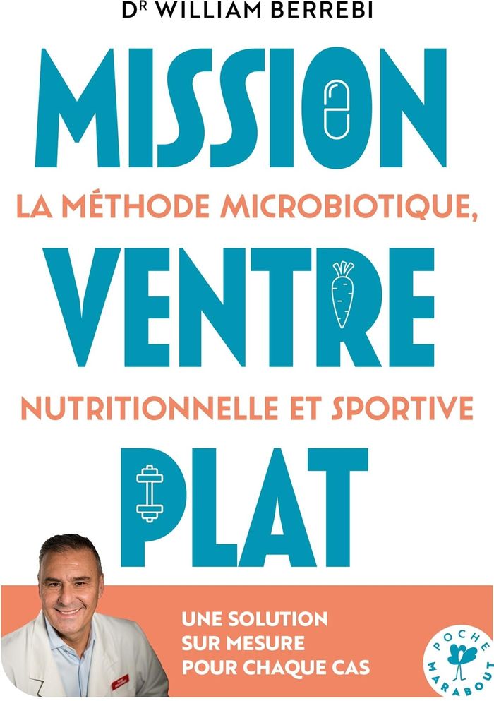 Couverture du livre « Mission ventre plat : La méthode microbiotique nutritionnelle et sportive », librairie Les Contes Infusés à Corte
