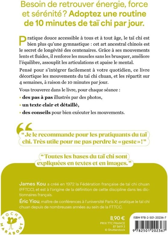 Quatrième de couverture de « 10 minutes par jour de taï chi »