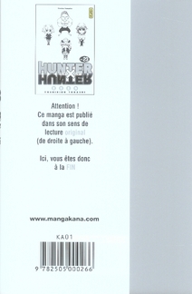 Quatrième de couverture de « Hunter x Hunter »