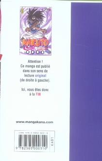 Quatrième de couverture de « Naruto »