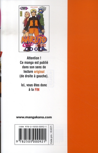 Quatrième de couverture de « Naruto »